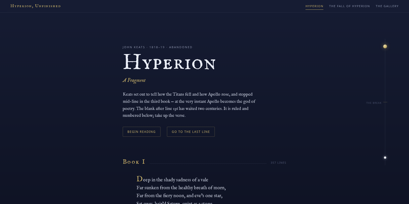 Hyperion, Unfinished